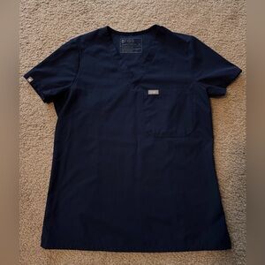 Figs Women’s Navy V-Neck Short Sleeve Scrub Top